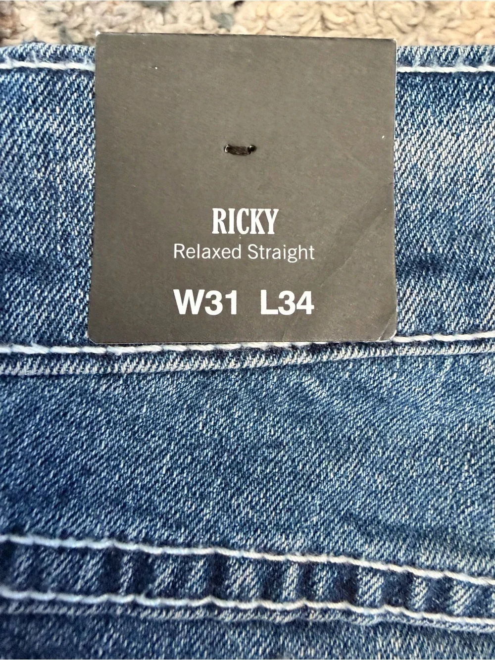 True Religion Men's Medium Blue Relaxed Denim Jeans